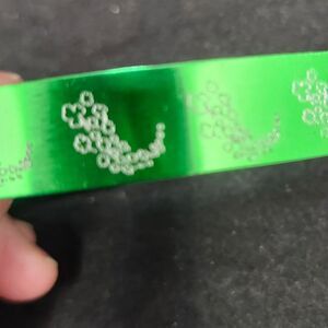 Hand Crafted Engraved Cuff Bracelet St. Patrick's Day Shamrock Clover Green